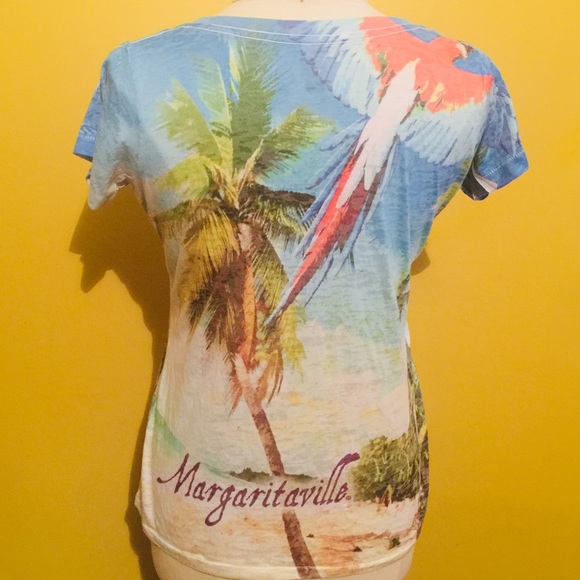 MARGARITAVILLE V NECK GRAPHIC TEE - Picture 2 of 4